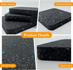 Famanu – Anti-trillingsmat - 4 stuks - dempingsmat - 9 cm x 9 cm - antislip rubberen mat - geluidsreductie pads — thumbnail 3