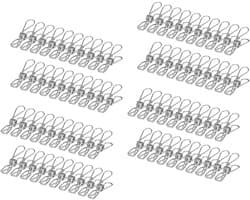 Verpakking van 100 stuks roestvrijstalen wasknijpers - Roestvrijstalen clips - Clips - Clips voor het drogen van dekens - Geschikt voor waslijnen, sokkenrekken, keukens en kantoren - 6,5 cm