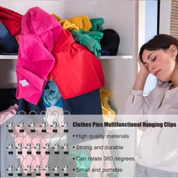Multifunctionele Knijpers - Haken Kledingrek - Kleding Drogen - Roestvrij Staal - 12x23cm - 20 Stuks — thumbnail 4
