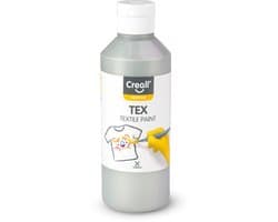 Creall Tex - Textiel- & Stoffenverf - Zilver - 250ml - Machine wasbaar na fixatie - Voor T-shirts, jeans, schoenen, stoffen tassen, meubels en auto-interieurs/hemelbekleding - Gemaakt in NL - Glutenvrij