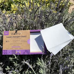 Washy Wasstrips Lavendel- Wasmiddeldoekjes voor Witte, Gekleurde en Zwarte Was - Wasmiddel Strips - Eco Wasmiddel Vellen - Duurzame Laundry Strips (100 wasbeurten) — thumbnail 5