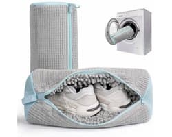 Bredline Schoenen Waszak – Voor 1 Paar Schoenen – 39 x 19 cm (11L) – Premium Sneaker Waszak met 1200+ Microvezels – Bescherming in Wasmachine – Grijs/Blauw – 1 Stuk