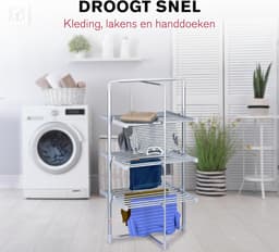 mavoa® Elektrisch Droogrek - Wasrek Inklapbaar - Verwarmd Droogrek - Grijs — thumbnail 3