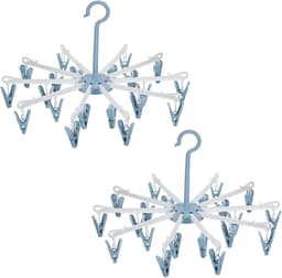 Sokkendroger - 2 stuks - Sokken Hanger - Beha's - bh's - Wasrek inklapbaar - Droogcarrousel - Klein Wasrekje - voor op reis — thumbnail 1