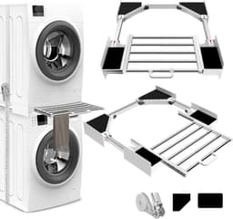 Famanu – Middelste kit voor wasmachine en droger - verstelbare verbindingsstang met lade voor 53-68 cm wasmachine en droger — thumbnail 1
