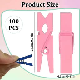 100 Stuks Mini Houten Wasknijpers 2,5 cm voor Knutselwerk en Decoratie — thumbnail 2