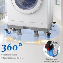 Wasmachine Verhoger - Wasmachine Opbouwmeubel - Wasmachine Sokkel - Anti Slip & Verstelbaar - Ook voor Droger, Koelkast en Vriezer - 300 Kg Draagkracht - 8 Poten en 4 Wielen - Hoogte 42 tot 66 cm - van Imperatoris — thumbnail 2