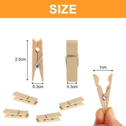 100x Houten Knijpers Mini Craft Clips voor Foto's, Kaarten en Knutselprojecten — thumbnail 2