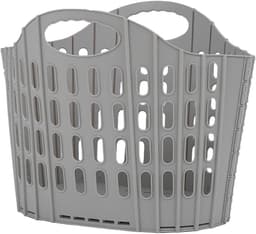 1 set - Opvouwbare wasmand - Slaapkamer - Badkamer - Opbergmand voor vuile was - Geschikt voor opbergen, grote capaciteit, openbare badkamer - 40*20*32 cm - grijs — thumbnail 3
