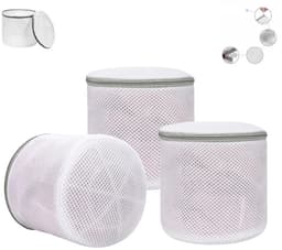 3 stuks - waszakken - bh-waszakje - mesh waszakken - wasmachine zakken - 15*17cm - Wit - Waszakken van mesh - Waszakken voor bh's - Ondergoed - Lingerie - Waszakken voor delicate kleding — thumbnail 1