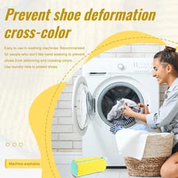 Famanu – Set van 2 herbruikbare waszakken - geschikt voor wasmachine - duurzaam materiaal - beschermt schoenen en delicate kleding - lichtgewicht - eenvoudig te gebruiken en schoon te maken — thumbnail 5