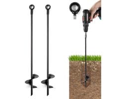 2 stuks 46 cm grondankers voor zware omstandigheden bij harde wind - grondpennen met schroefbevestiging voor stacaravans, schommels, tenten, carports en tuinhuisjes — afbeelding 1