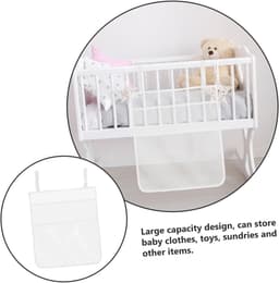 Hangende Opbergzak - Mesh Organizer - Wasknijpers Opbergen - Grote Capaciteit - 45x52cm - Wit — thumbnail 3