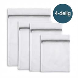 DIVERZA Waszakken Set 4-delig – Waszak voor Wasmachine – Beschermt Kleding – Fijnmazig Gaas – Met Ritssluiting – 1 Groot 2 Middel 1 Klein – Wit — thumbnail 1