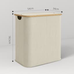 HOMCOM Wasmand - Vliesstof - 54x34x58,5 cm - Beige — thumbnail 2