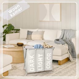 CLVP® Wassorteerder 3 Vaken - Wasmand - Wassorteerder - Lichtgrijs — thumbnail 3