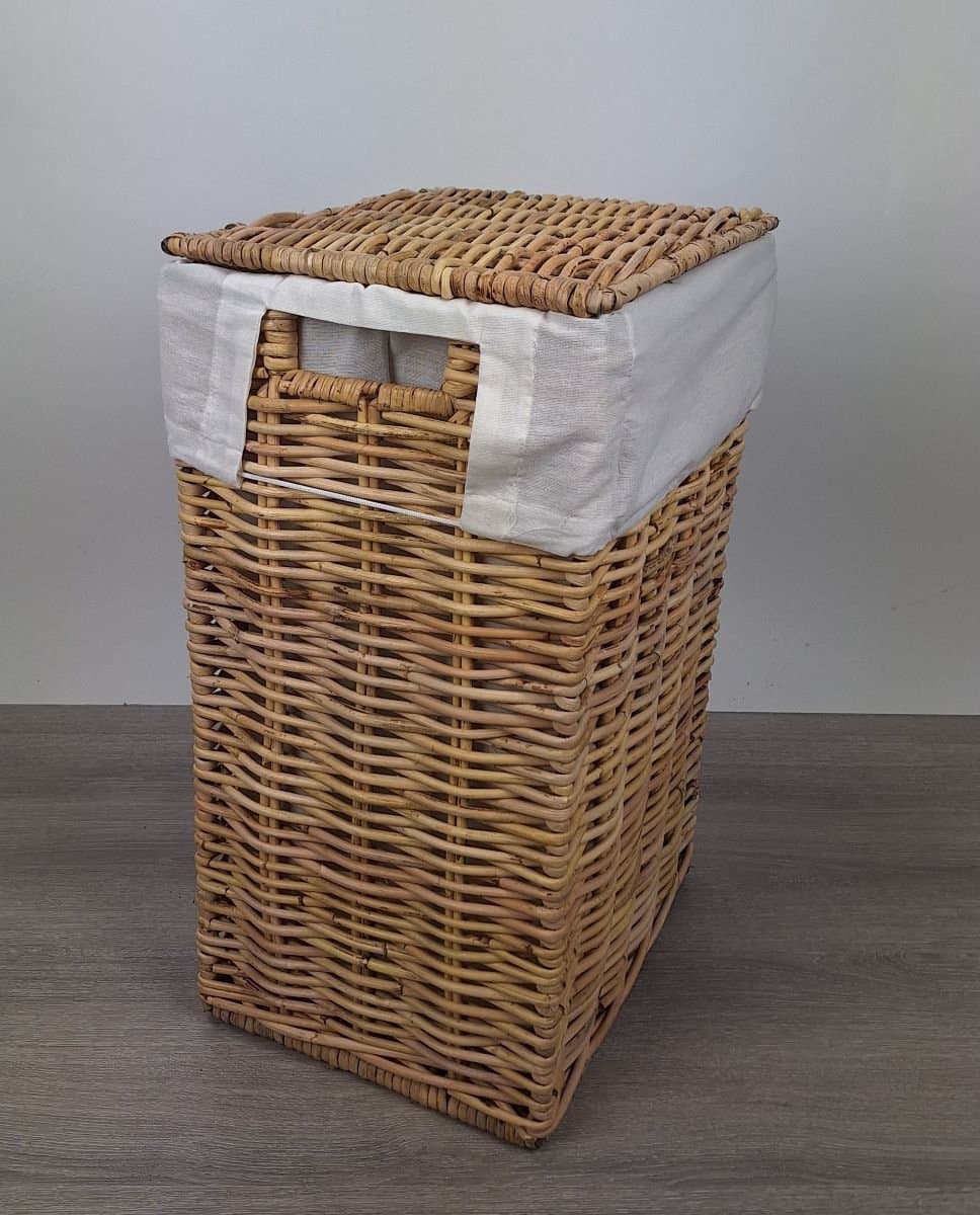 MigoStyling - Wasmand - Met binnenzak - Rechthoek - Riet - Rotan - Naturel - 38x30xH58 — afbeelding 1