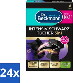 Dr. Beckmann - Kleurverzorging - Intensive Black 2 in 1 - Donkere Was - 6 Doekjes - Voordeelverpakking - 24 stuks — thumbnail 1