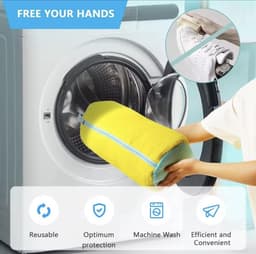 Schoenwasmachinetas – Geel – 1 Stuk – Ritssluiting – Duurzaam – Voor Alle Schoenen - G4.1 — thumbnail 3