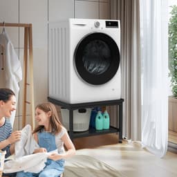 Wasmachine opbouwmeubel Zwart 200 kg belastbaar - 63x54x45.5cm - Wasmachine Verhoger Met uittrekbaar rek — thumbnail 3