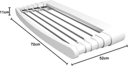 RFWR® Uitschuifbaar Wanddroogrek 100 cm - Opvouwbaar Kledingrek voor Binnen en Buiten — thumbnail 2