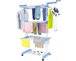 RFWR® Ruimtebesparend Droogrek met Wieltjes - XXL Torenwasrek voor Efficiënt Drogen