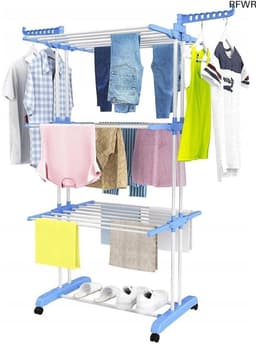 RFWR® Ruimtebesparend Droogrek met Wieltjes - XXL Torenwasrek voor Efficiënt Drogen — thumbnail 1