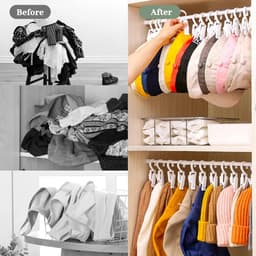Washaken Clip - Washaken met klemmen - kleerhangers voor sokken - Drooghaak voor kleding - met 360 graden draaibare haak - Sterke plastic wasknijpers- draagbare antislip plastic hangers clips - Veelzijdig - 10stuks - wit — thumbnail 3