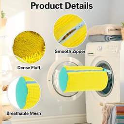 Allecto plus - Waszak van fluweel voor ademende schoenopslag in wasmachine - Gele schoenenwaszak met ritssluiting - Schoenenzak voor sportschoenen en sandalen - Beige Kleurige opbergzak — thumbnail 2