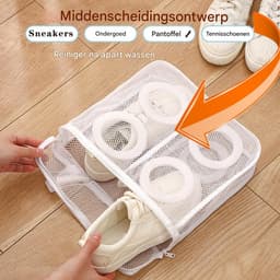 2 stuks schoenwaszakken - Alleen voor de wasmachine - Netstof schoenwaszak - Ophangbaar met rits - Geschikt voor het wassen van delicate kleding - Geschikt voor sportschoenen, ondergoed, sokken - Wit - 36 x 30 x 12 cm / 14,1 x 11,8 x 4,7 inch — thumbnail 2