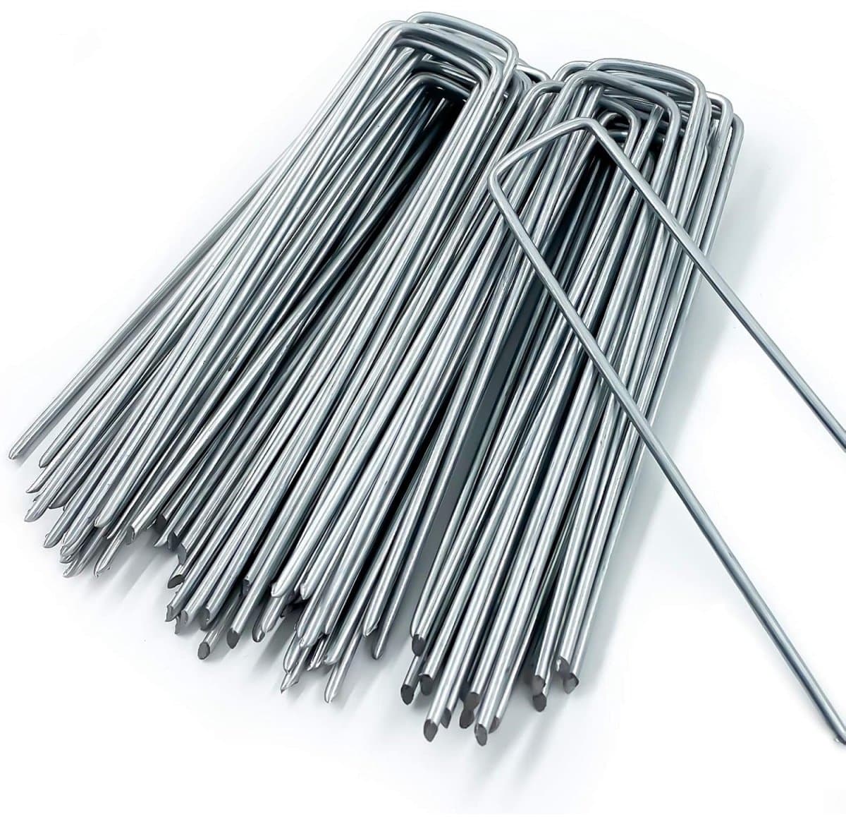 Grondpennen - Roestvrije grondankers - voor het bevestigen van onkruiddoeken, onkruidfolie of voor op de camping - 200x40mm - Ø2,5mm - Roestvrij staal - 50 stuks — afbeelding 1