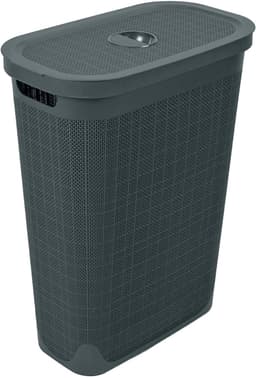 Wasmand 'Hessian' - Deksel - 40 Liter - Box - Antraciet - Ventilerend — thumbnail 1