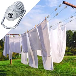 stuks waslijnkoordspanners van metaal, zware aluminium waslijnspanners voor katrollen en het bevestigen van kleding, huishoudelijke benodigdheden — thumbnail 3
