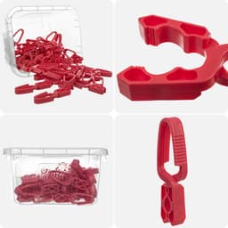 KADAX Wasknijpers, 50 x knijpers van robuuste kunststof, kleurrijke sokklemmen, windbestendige klemmen voor binnen en buiten (rood) — thumbnail 3