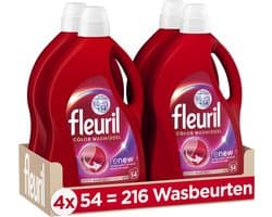 Fleuril Color Wasmiddel - 4 x 54 = 216 wasbeurten - Voordeelverpakking