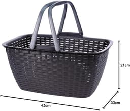 Wasmand - antraciet grijs - met hengsel - 27 liter - 43 x 30 cm - kunststof - Huishoud - De was doen - Wasgoedmanden — thumbnail 4