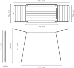 Brabantia HangOn Too Droogrek - 22 m - Inklapbaar Wasrek - Extra Hoog - Matt Black — thumbnail 2