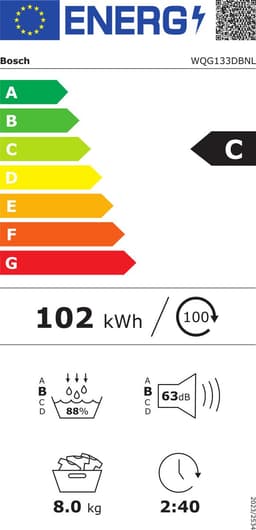 Bosch WQG133DBNL - Serie 6 - Wasdroger - Warmtepompdroger - 8 kg - Stil - Droogt zoals jij wilt met Auto Dry - Easyclean filter - Trommelverlichting — thumbnail 2