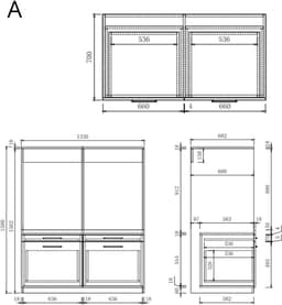 Wasophoogte® Wasmachine Kast Barcelona - Wasmachine verhoger - Wasmachine ombouw - 700(D)*1780(B)*2350(H) mm - Wit — thumbnail 5