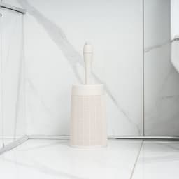 Set 'Hessian' - Wasmand 60 liter - Toiletborstel doseersysteem - Prullenbak swingdeksel - Crème — thumbnail 2