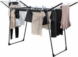 Famanu - Pegasus 180 solide droogrek voor kleding, droogrek met 18 m drooglengte, droogrek voor lang wasgoed, sterk en stevig, design wasrek zwart — thumbnail 2