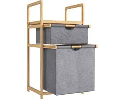 HOMCOM-Wasmand-44x34x84,5cm-Bamboe-Natuurlijk Hout