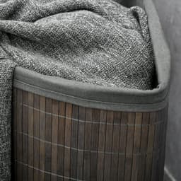 HOMCOM-Wäschekorb-Bambus-38L x 38B x 57H cm-Grau — thumbnail 4