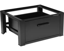 Vonia Wasmachine Verhoger - Wasmachine Verhoger met lade - Wasmachine Sokkel - Wasmachine Kast - Wasmachine ombouw - 54x63x31 - Zwart — afbeelding 1