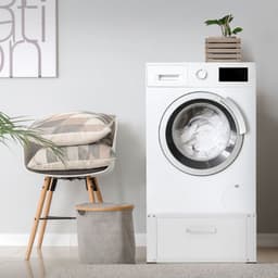 Wasmachine verhoger, Wasmachine Onderstel 63x54x31 cm met lade in wit ML design — thumbnail 3