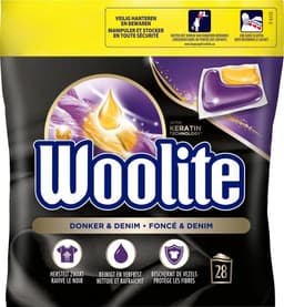 Woolite Zwart, Donker & Denim Wasmiddel met Keratine - 28 Capsules — thumbnail 1