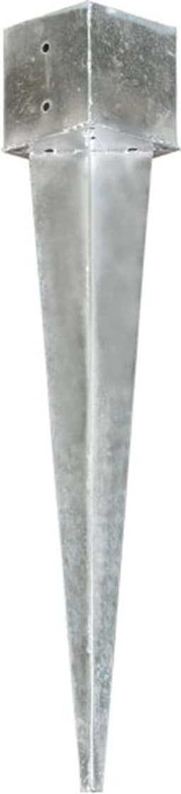 vidaXL - Grondpinnen - 6 - st - 14x14x91 - cm - gegalvaniseerd - staal - zilverkleurig — thumbnail 5