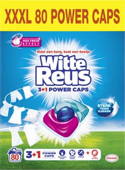 Witte Reus Power Caps Wascapsules - Wasmiddel Capsules - Voordeelverpakking - 2x40 wasbeurten — thumbnail 1