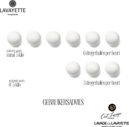 Lavayette Drogerballen XL + Wasparfum (25ml) - 6 Wasdrogerballen van 100% Schapenwol - Droogballen voor Wasdroger — thumbnail 4