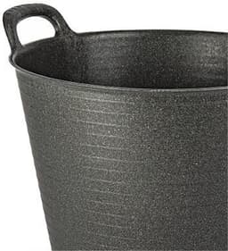 Plasticforte Flexibele emmer/kuip - zwart - 42 liter - ECO kunststof - rond - 38 x 45 cm — thumbnail 2